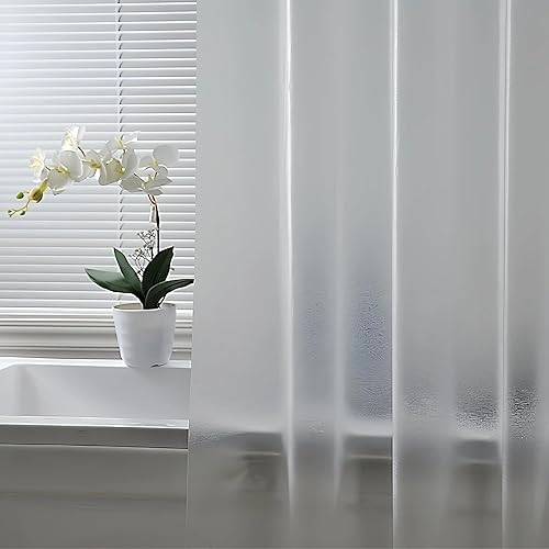 Miniatura 4 de Cortina de ducha sedosa esmerilada para cortina de ventana de baño, 40 x 36 pulgadas, de plástico impermeable, de vinilo PEVA, cortinas cortas para
