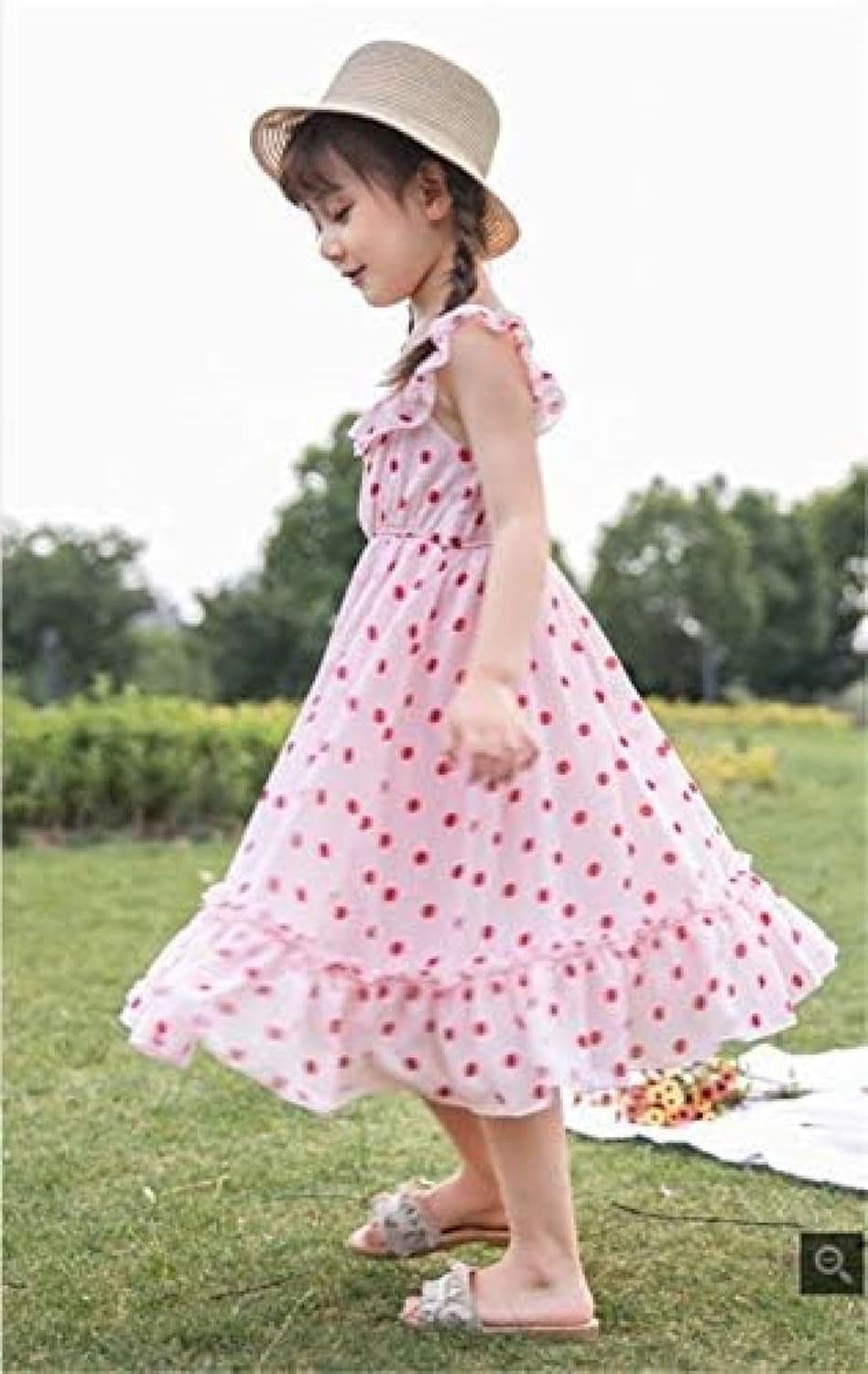 [HBQZHS] ワンピース 子供服 夏 女の子 ガールズ 可愛い 誕生日 入園式 演出 プレゼント ビーチワンピース ロング丈