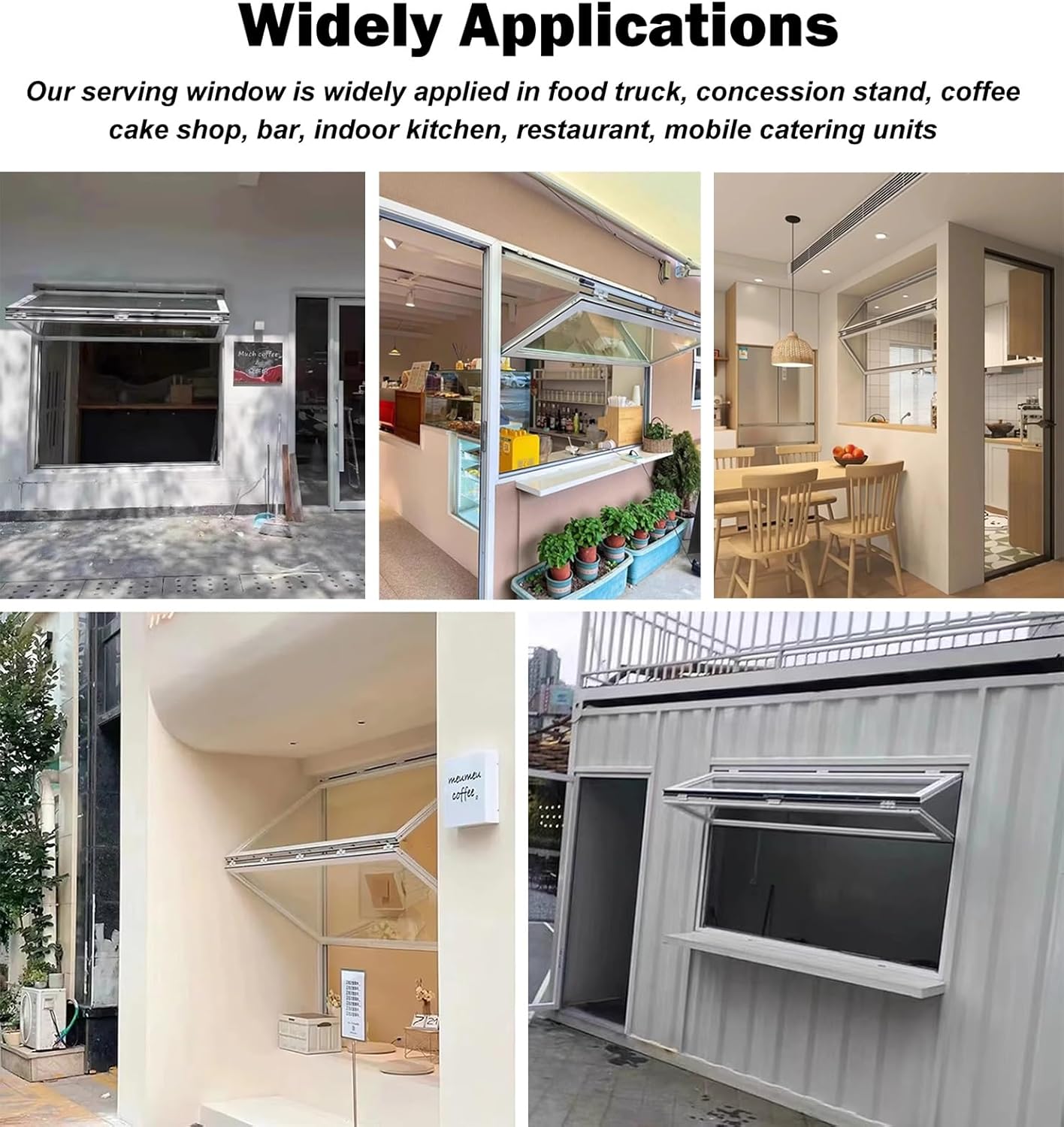 Upper Lower Folding Sliding Window, Trailer Mobile Home Concession Stand Window, Vertical Food Truck Replacement Window with Glass, Handle, Lock(White,38x34in(97x86cm))