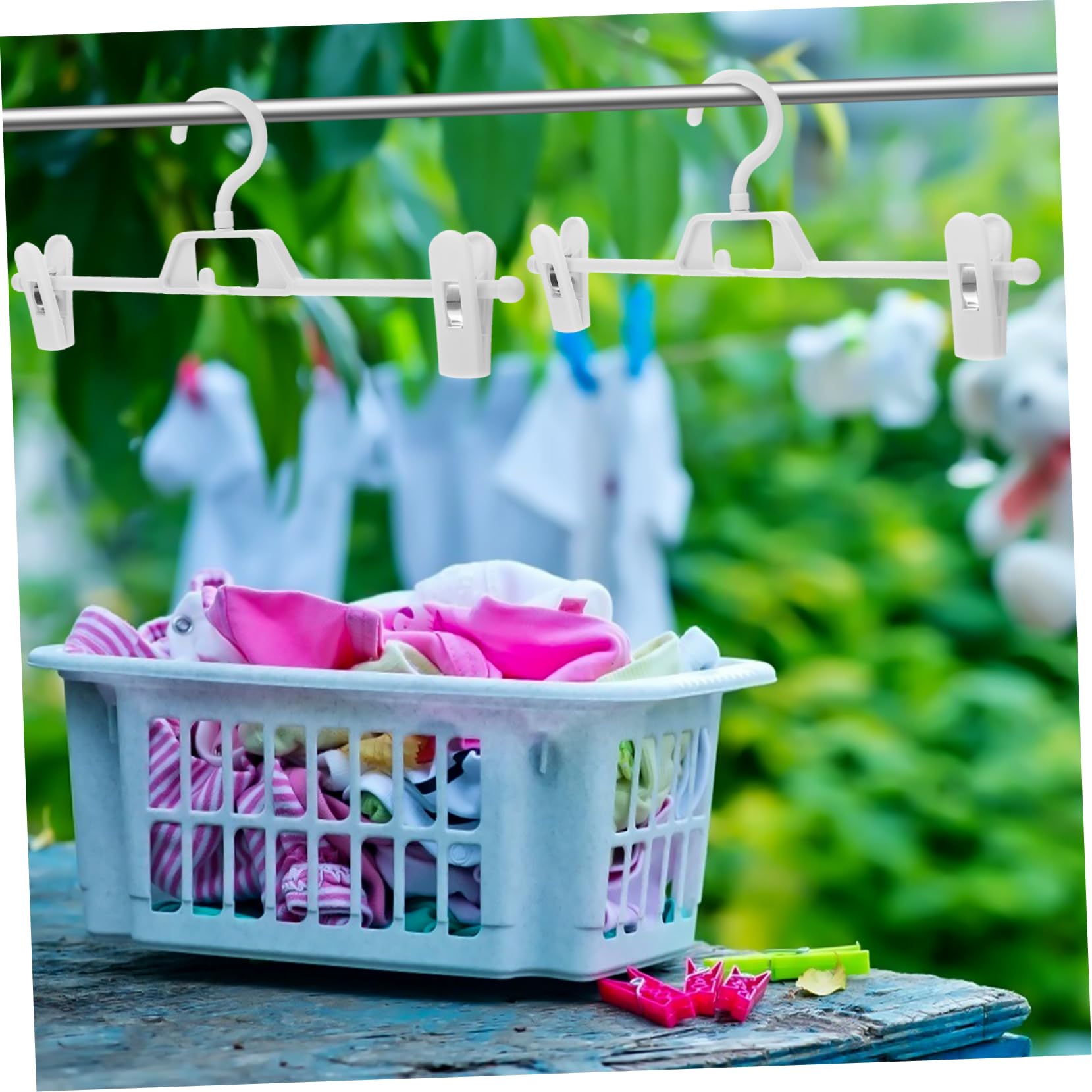 Alipis Set 10 Pezzi Appendini per Pantaloni Bianco in Pp Clip Antiscivolo e Forza di Presa Regolabile per Uso Domestico e Organizzazione Armadio