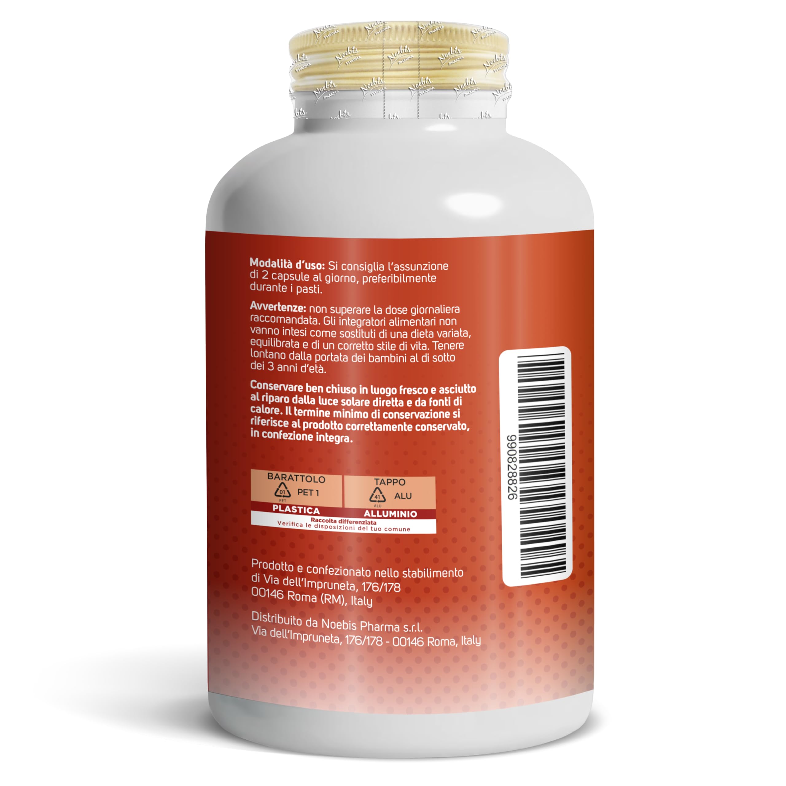 Noebis Pharma Coenzima Q10 Complete 200 mg per Dose – 480 Capsule Vegetali (2 x 240) con Vitamine C, E, B1 e Selenio – Confezione Doppia