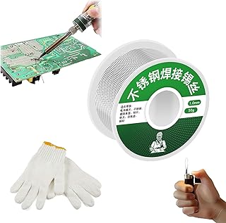 Aluminum Stainless Steel Lighter Solder Wire, Aluminum Stainless Steel Lighter Welding Wire, High Strength Low Melt Soldering Wire, Tin Lead Rosin Core Solder Wire For Electrical Soldering (1, 50g)