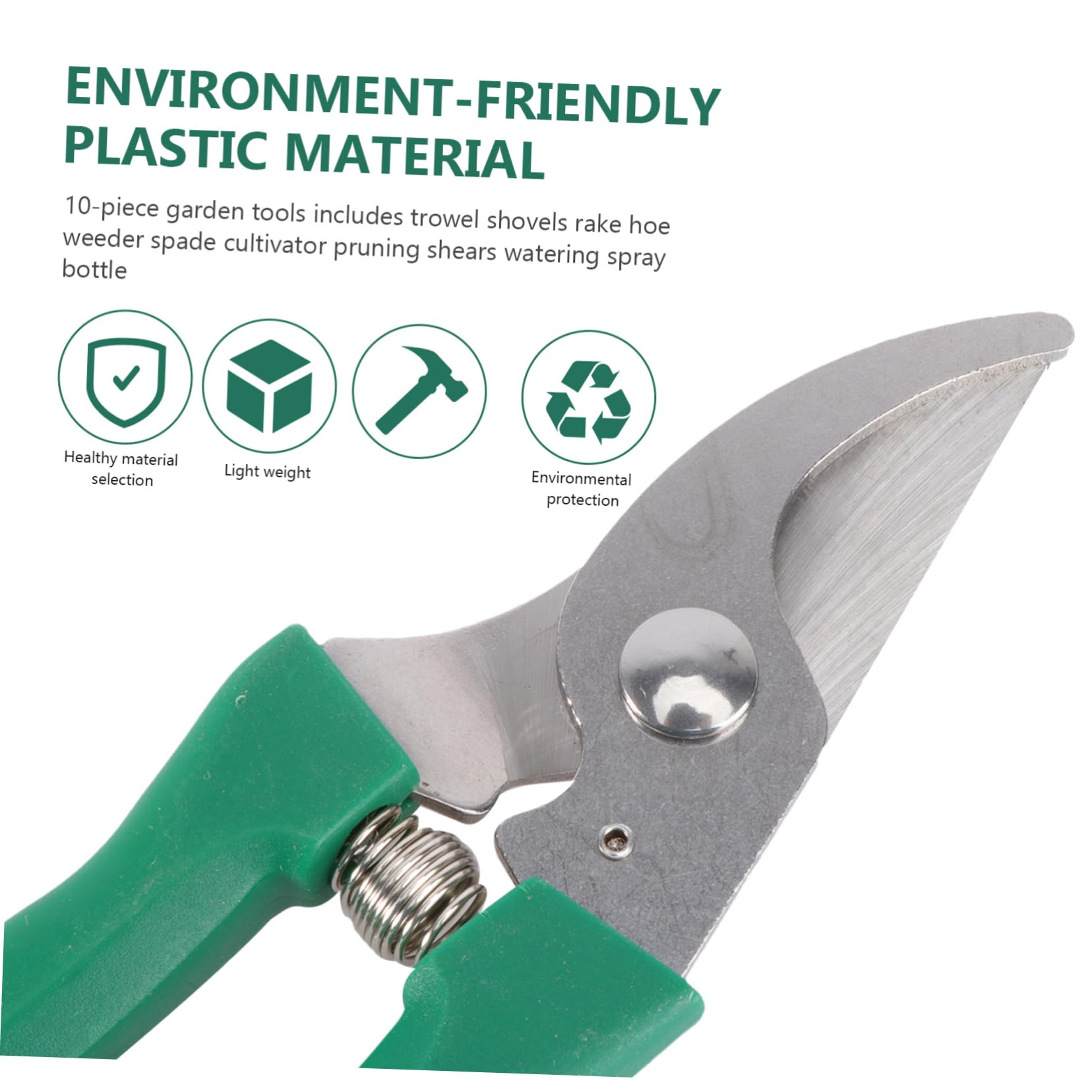 INOOMP 10piezas Herramientas De Jardinería con Estuche Incluye Pala Tijeras Rastrillo y Pulverizador De Agua para Huerto y Jardín
