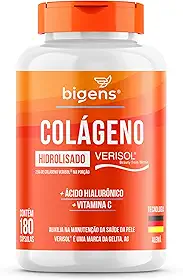 Colágeno Hidrolisado Verisol com Ácido Hialurônico e Vitamina C, 180 Capsulas, Biogens