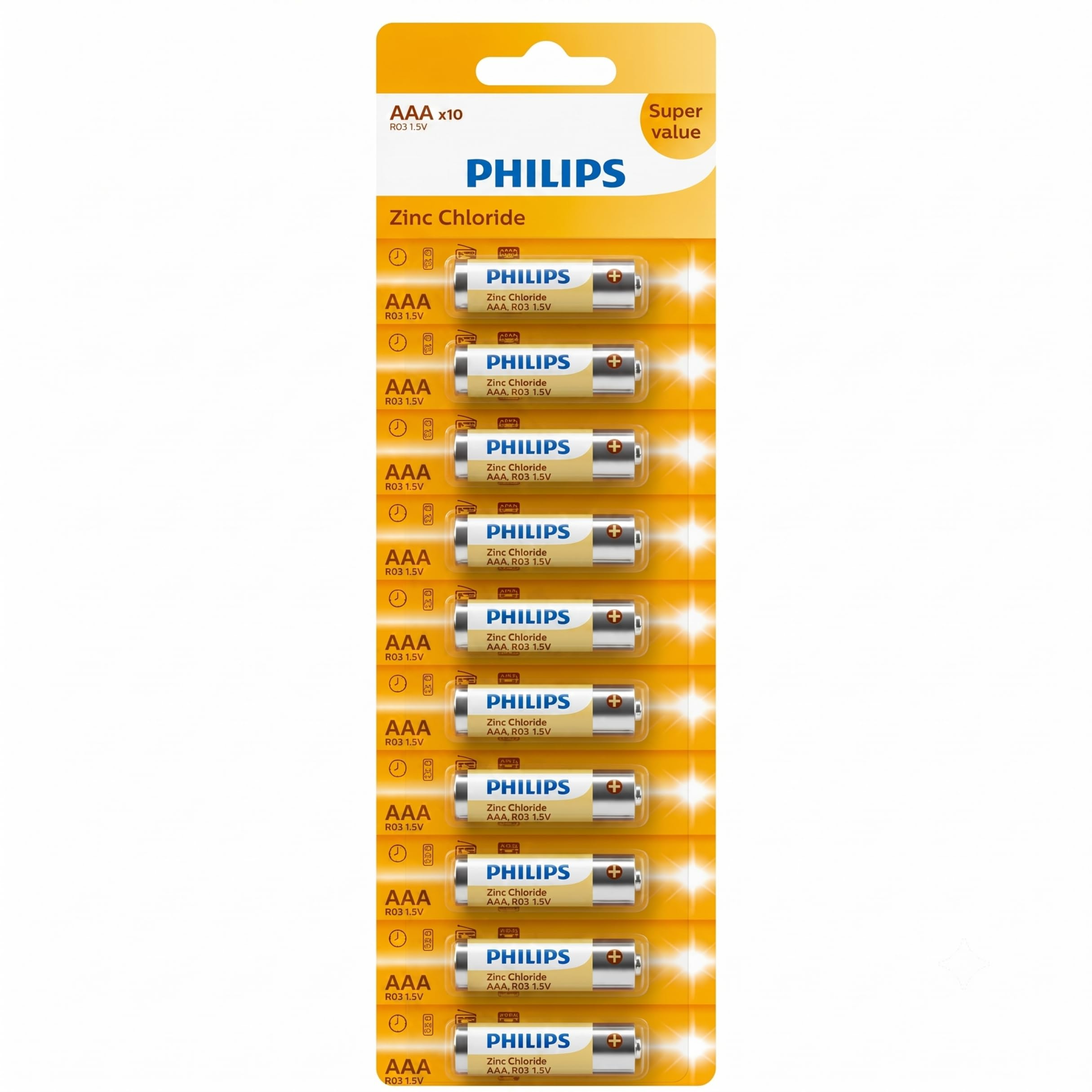 Philips R03G10B/94 AAA Zinc Chloride Battery (Pack of 10) | 1.5V Long Lasting Power | Leak Resistant | 36 Months Shelf Life | Ideal for Remote, Clock, Toy, Mouse & Other Household Devices-image-8