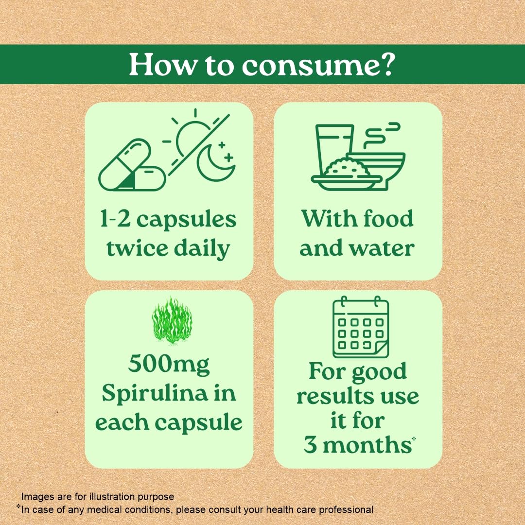 A TATA Product - Organic India Spirulina - 120 Tablets, Natural Amino Acids, Protein Powerhouse, Plant-Based Superfood, For Hair, Skin, Nails & Overall Health product image 4
