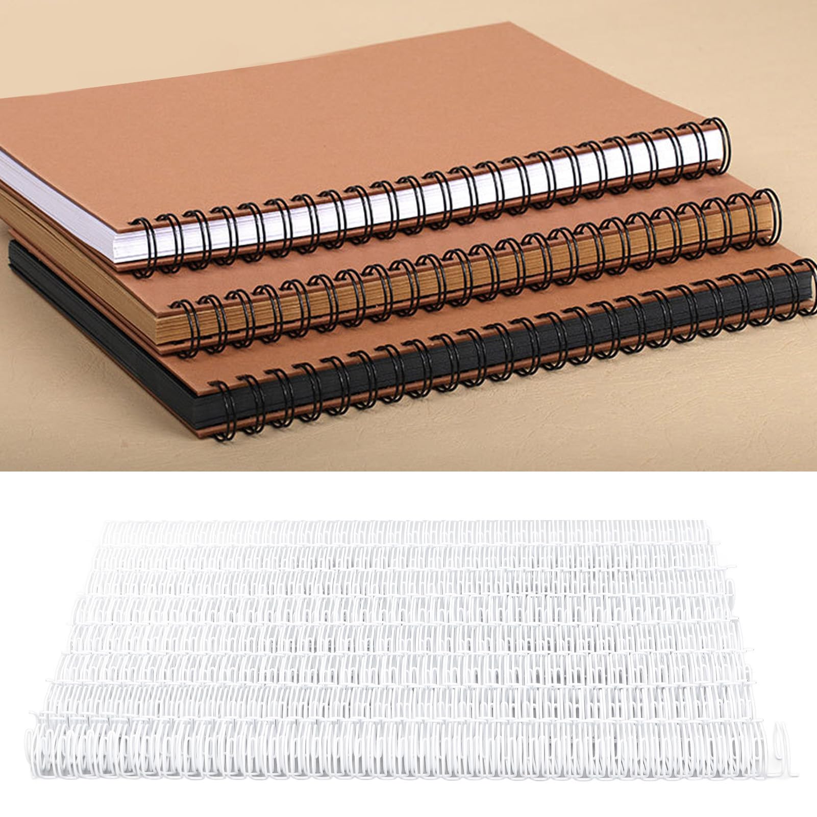 Emoshayoga Hochwertige Doppelschlaufen-Drahtbinderücken, 9/16 Zoll, Stark, mit Nylon Beschichtet, für Präsentationen und Berichte, 100 Stück (#2)