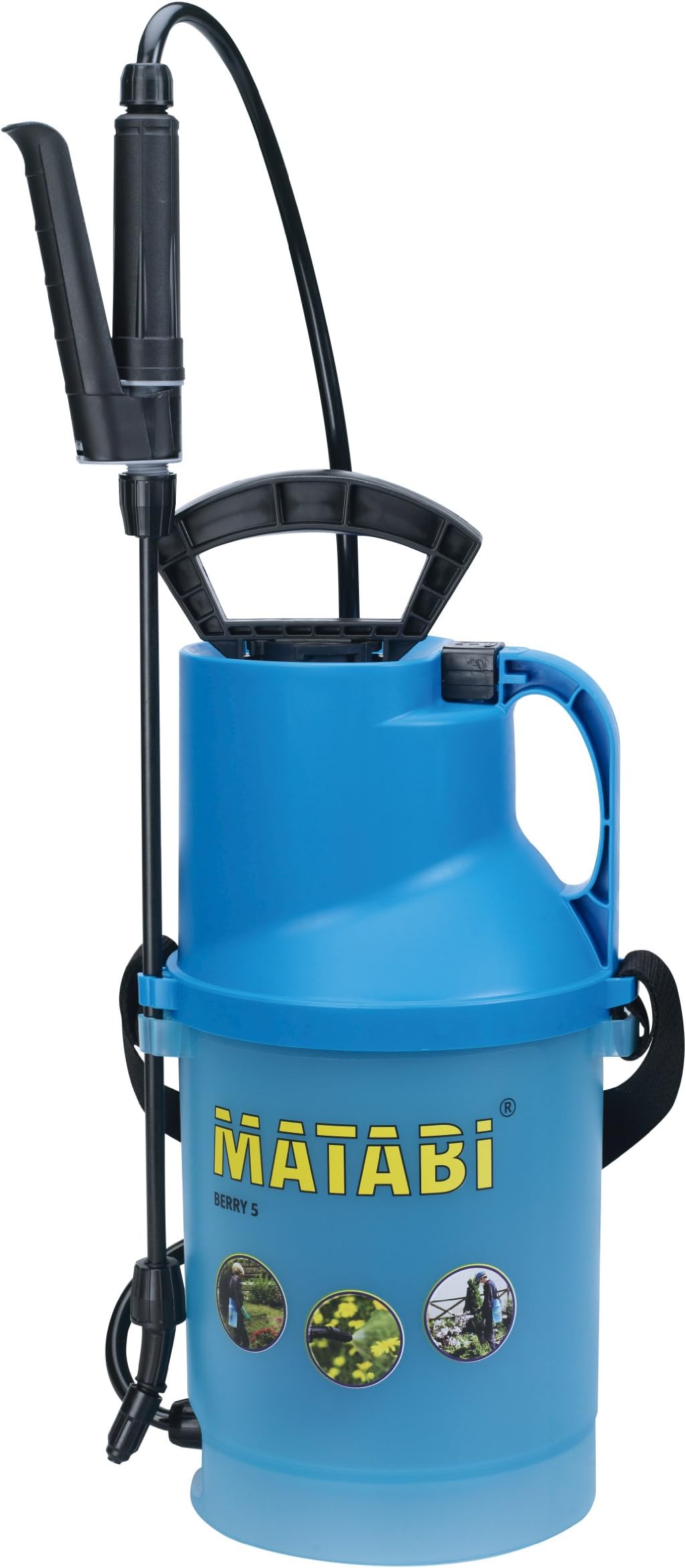 MatabiBERRY 5 Pre-Pressure Sprayer - 3.5 Litres - Integrated Handle - Translucent Tank - Easy to Load and Use - For Efficient Gardening - Made in Spain