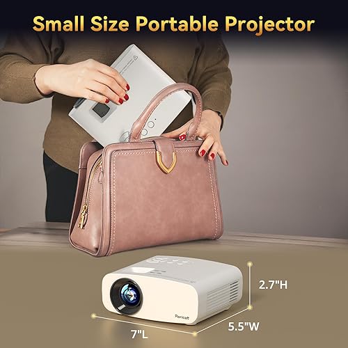 Miniatura 6 de Proyector con WiFi y Bluetooth, pericat 4K compatible con proyector nativo 1080P, proyector portátil de cine al aire libre para cine en casa, mini