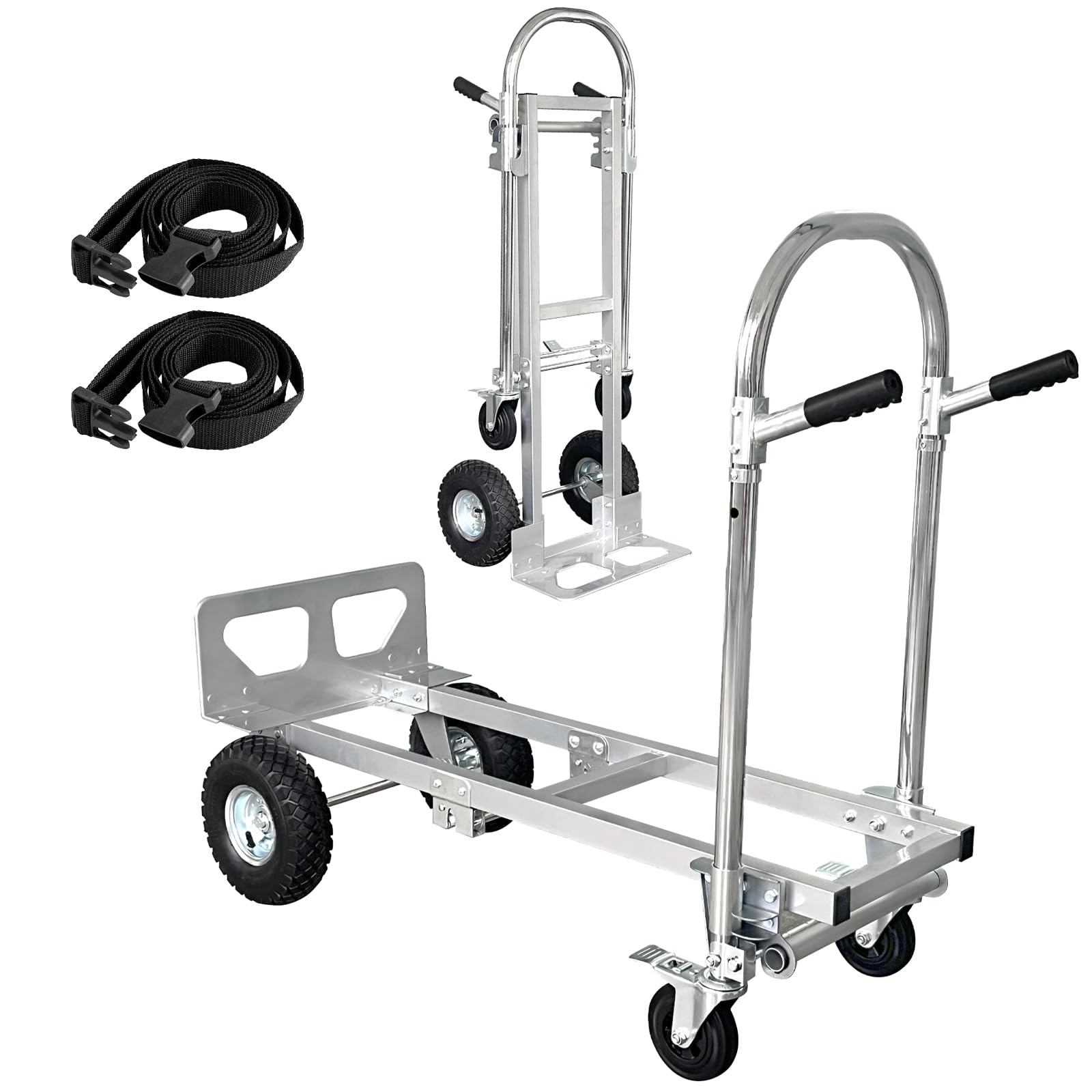 Osluken 3 In 1 Industrial Convertible Hand Truck Dolly, 1000LBS Capacity Stair Climbing Cart, Aluminum Hand Trucks Heavy Duty Stair Climbing Dolly With Wheels For Moving, Transport, 3 Positions - View #2