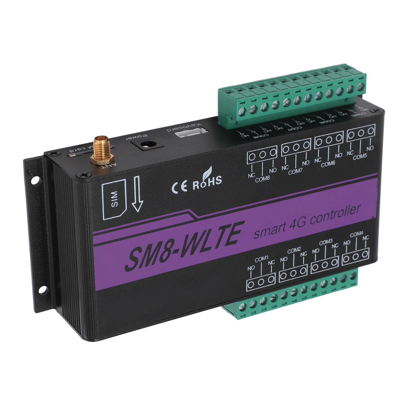 Fdit Controlador de Puerta GSM 4G, Interruptor Remoto por SMS con Sensor de Temperatura y Humedad, para Control de relé Industrial