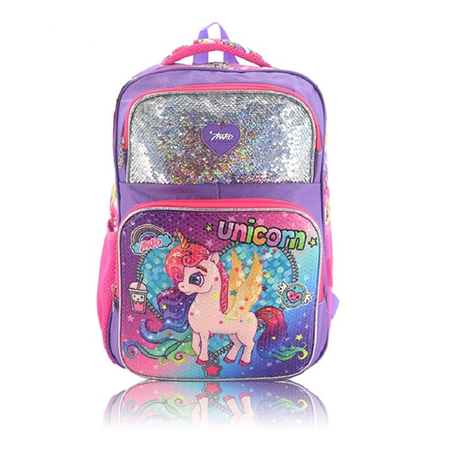 Zaino per Bambini Zaini Unicorn per Ragazze Glitter Paillettes Carino Borsa Scuola