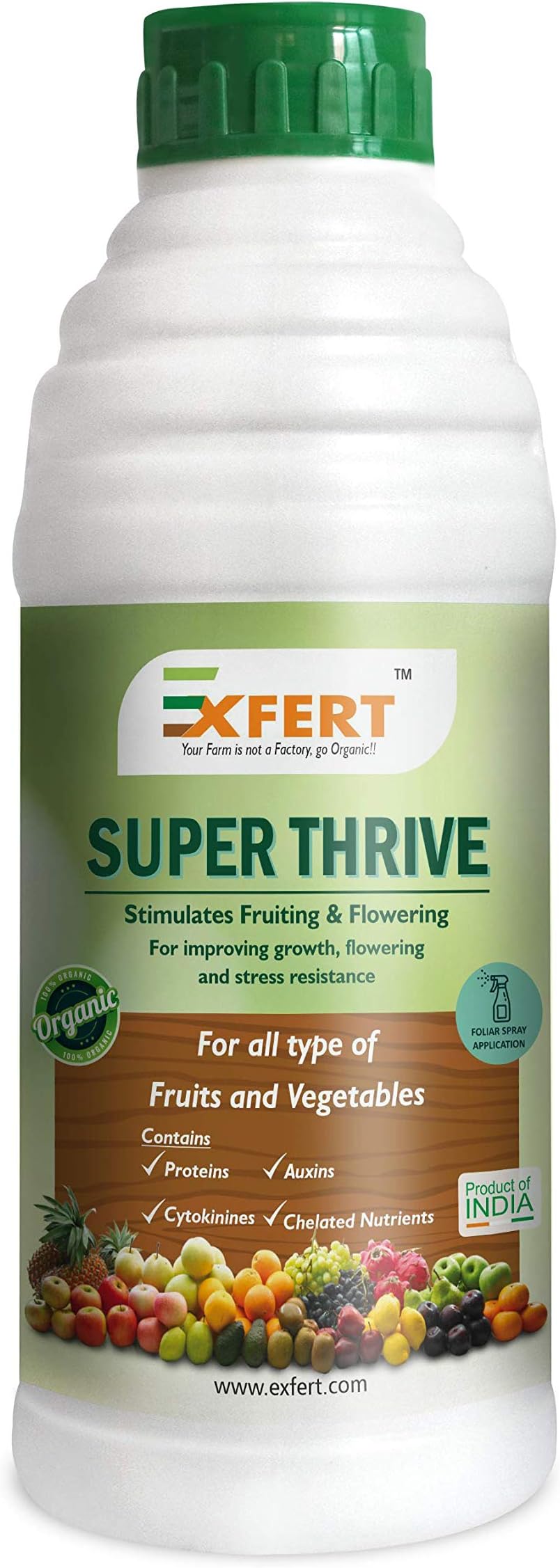 EXFERTSuper Thrive Organic Plant Growth Promoter Proteins, Auxins, Cytokinines, Chelated Micro Nutrients, 250 Ml, Liquid