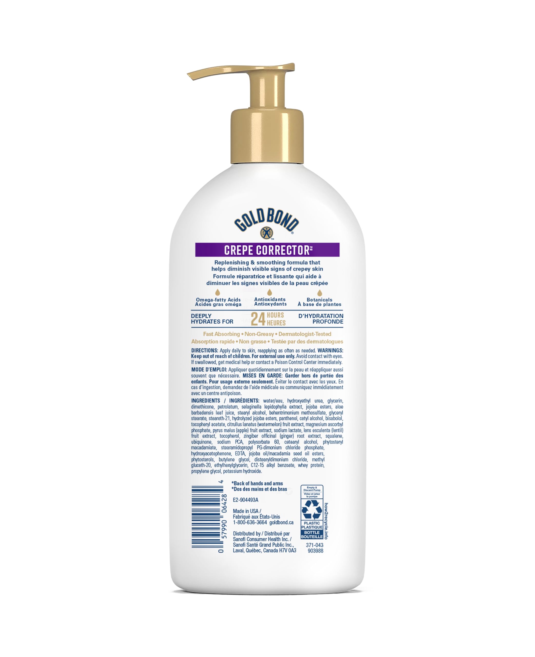 Gold Bond Age Renew Crepe Corrector Body Lotion, 396g Pump, Crepey Skin Lotion With Omega Fatty Acids, Antioxidants and Botanicals to Visibly Firm, Tighten and Hydrate Dry, Crepey Skin - 3