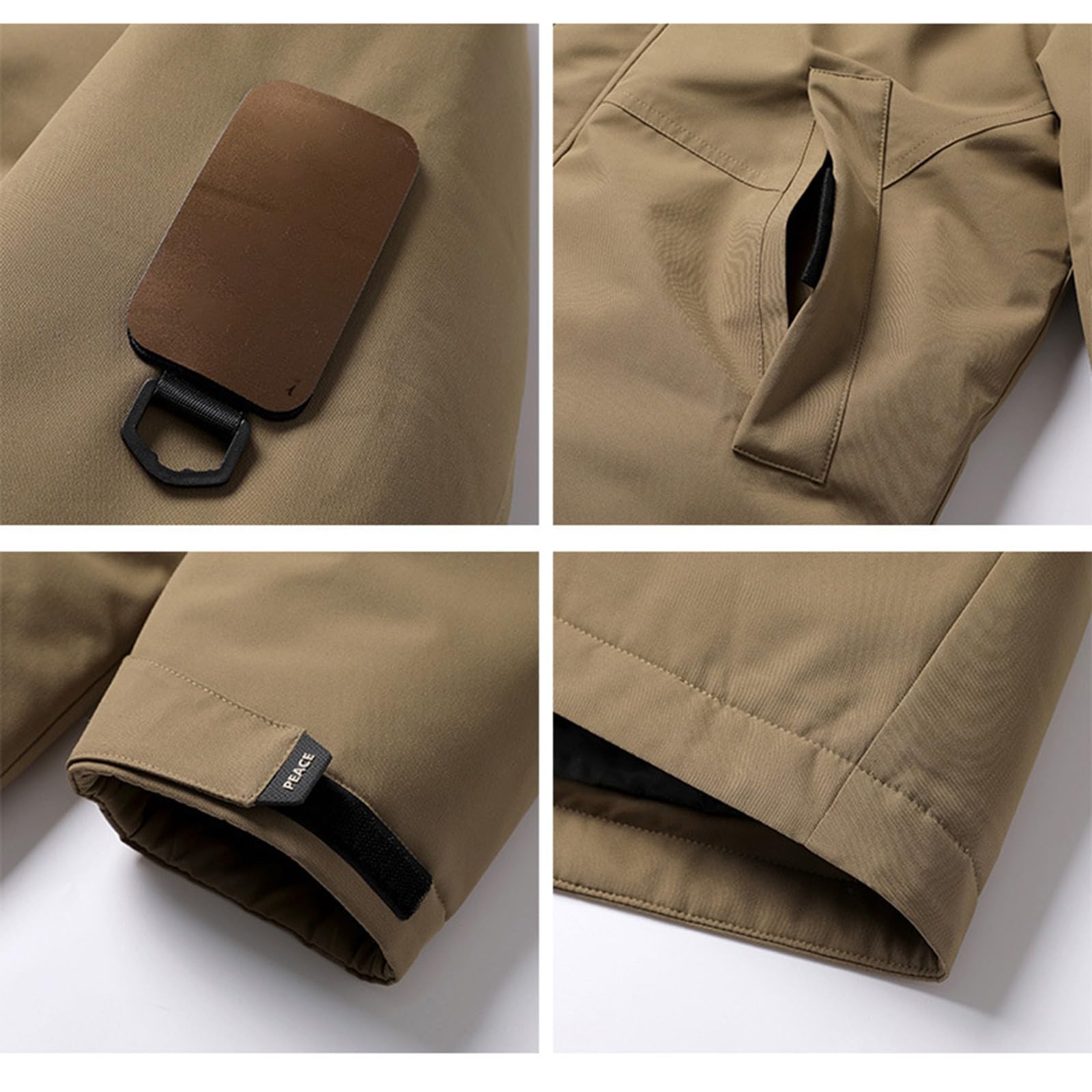 Generisch Chaqueta larga de plumón para hombre con capucha, abrigo de plumón grueso, impermeable, a prueba de viento, con capucha, parka larga, chaqueta de longitud media, cortavientos