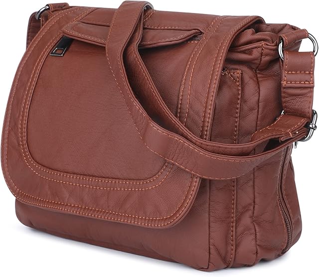 UBORSE Womens Shoulder Bag Soft Washed Leather Crossbody Bag Fashion Vintage Hobo Handbag Ladies Tote for Shopping Travel Office