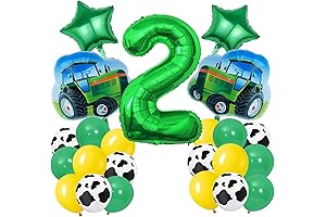 23-Piece John Deere Tractor 2nd Birthday Party Balloon Bouquet