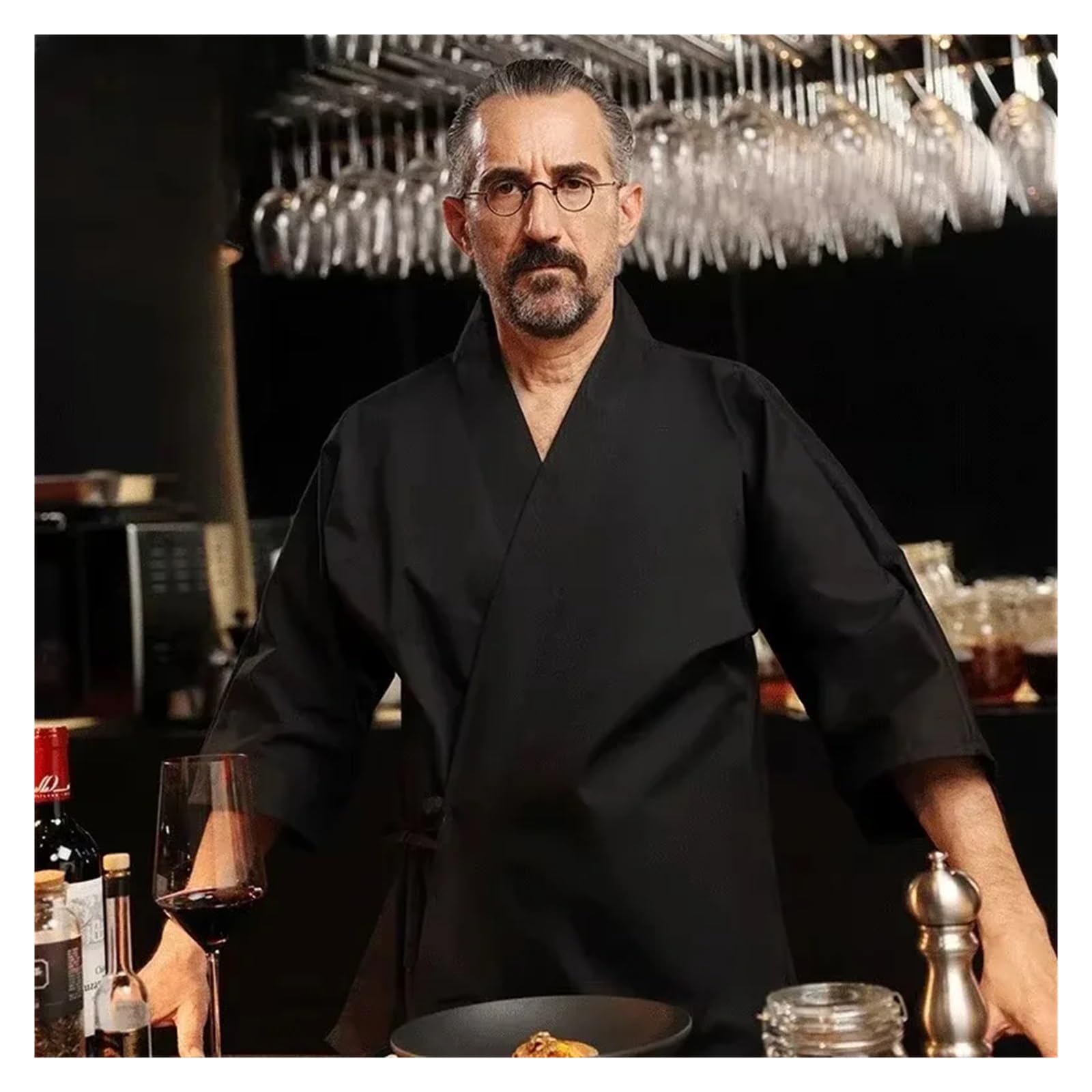 Chaquetilla Cocinero Hombre El Personal del Restaurante de Sushi USA Uniforme Chef Cocina Estilo té y Han