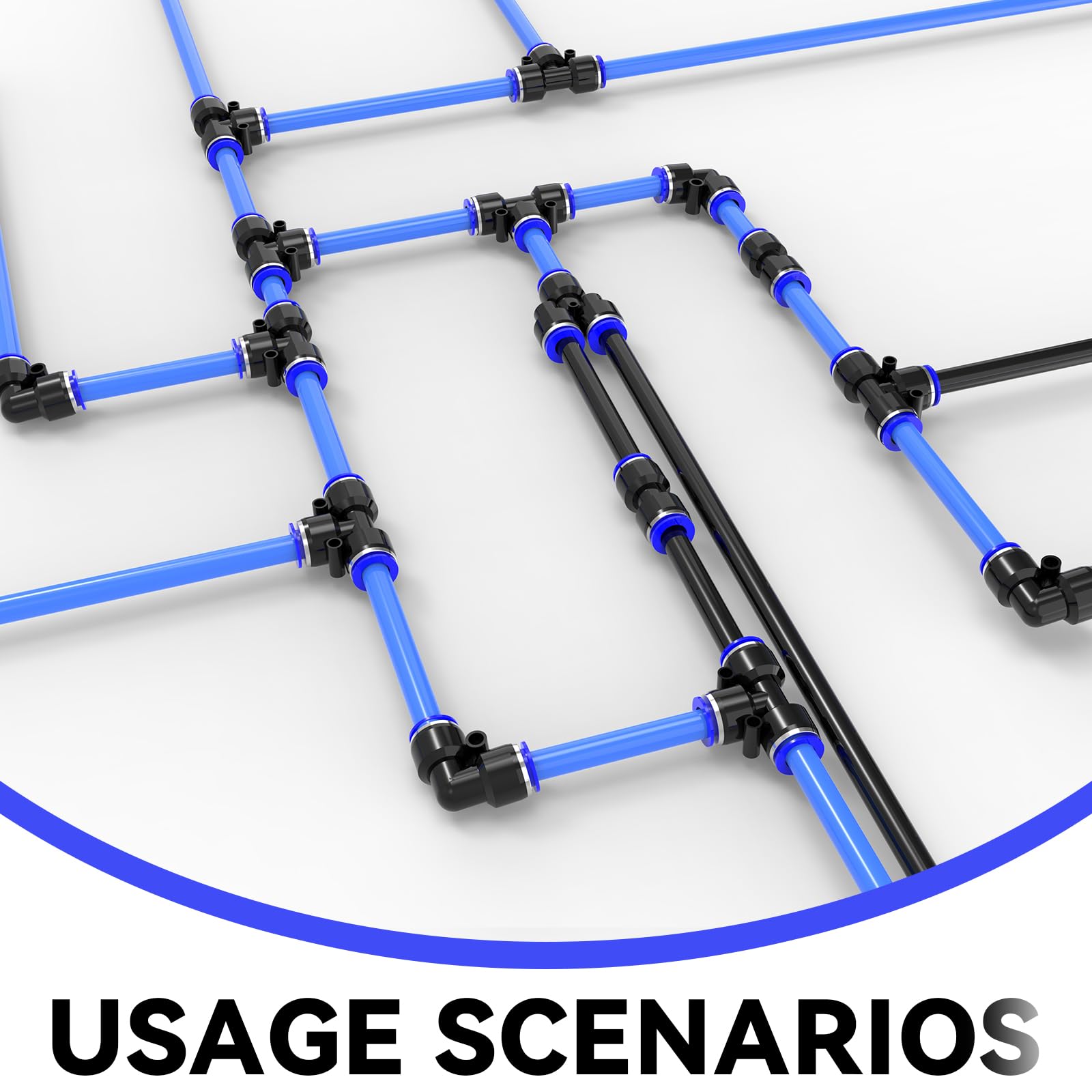 60 paquetes de accesorios de empuje recto de 1/4 3/8 1/2 5/32 5/16 pulgadas, accesorios de línea de aire y kits de manguera para aplicaciones de conexión rápida