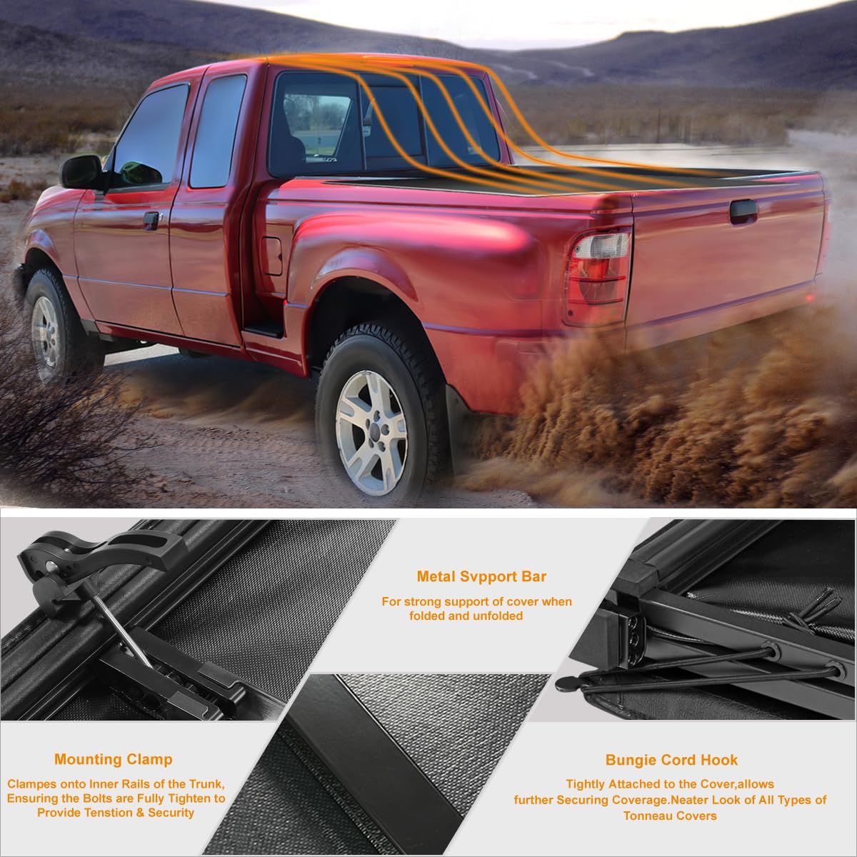 Ford Ranger Flareside Bed Truxedo TruXport Tonneau Cover Black