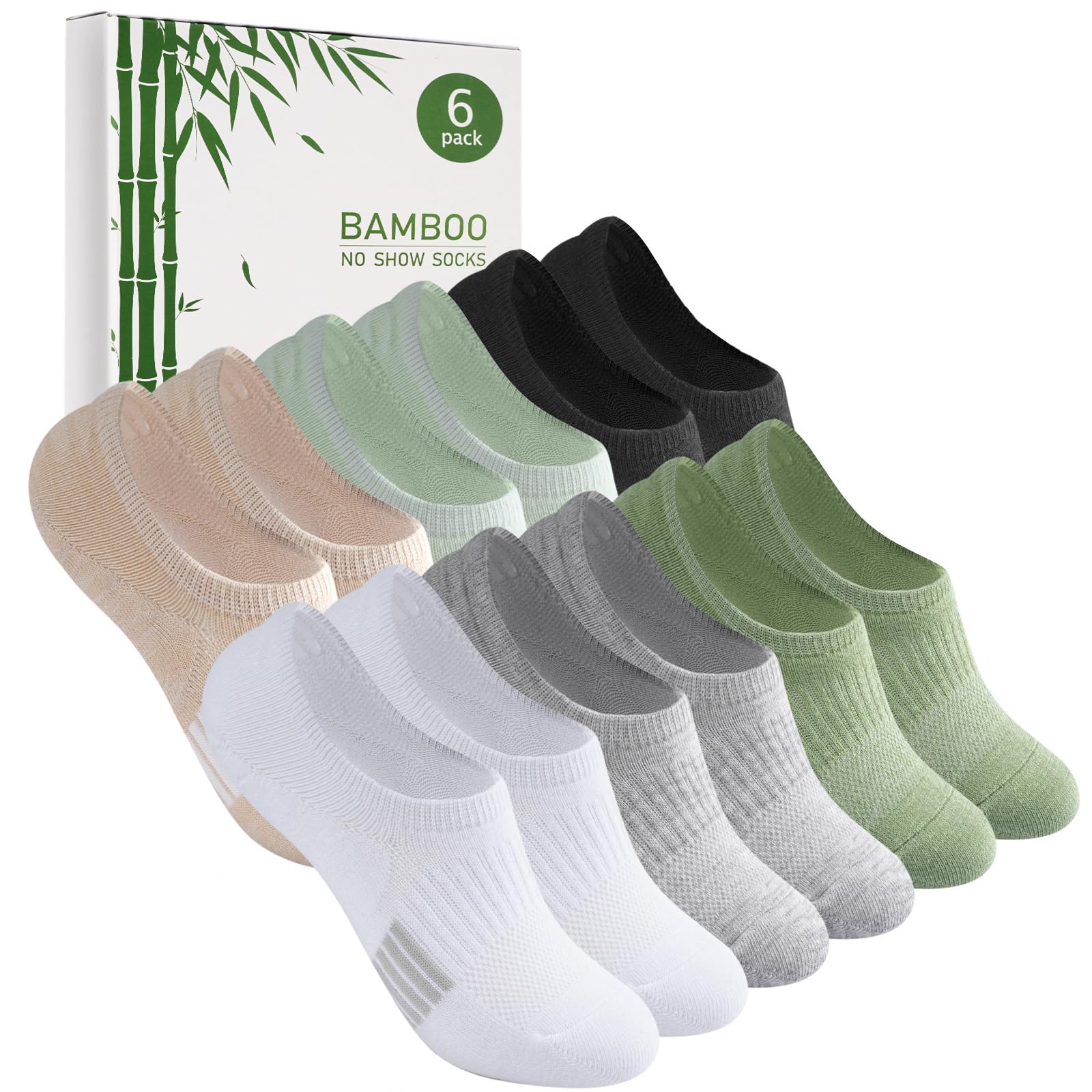 Caldodo Bambus Sneaker Socken Damen 35-38 39-42 Füsslinge Herren, 6 Paar Füßlinge Sneakersocken Sportsocken, Geschenke für Frauen, Laufsocken Unsichtbare Anti Schweiß Socken