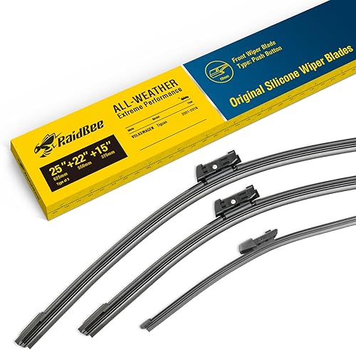 Miniatura 1 de RaidBee OEM - Limpiaparabrisas de repuesto para VW Volkswagen Tiguan 2018-2021 delantero y trasero, juego de 3 limpiaparabrisas de repuesto de 25 +