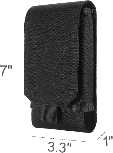 Miniatura 3 de UrvoixTM Bolsa Army Camo Molle negra para funda para celular tamaño L para llevar en el cinturón