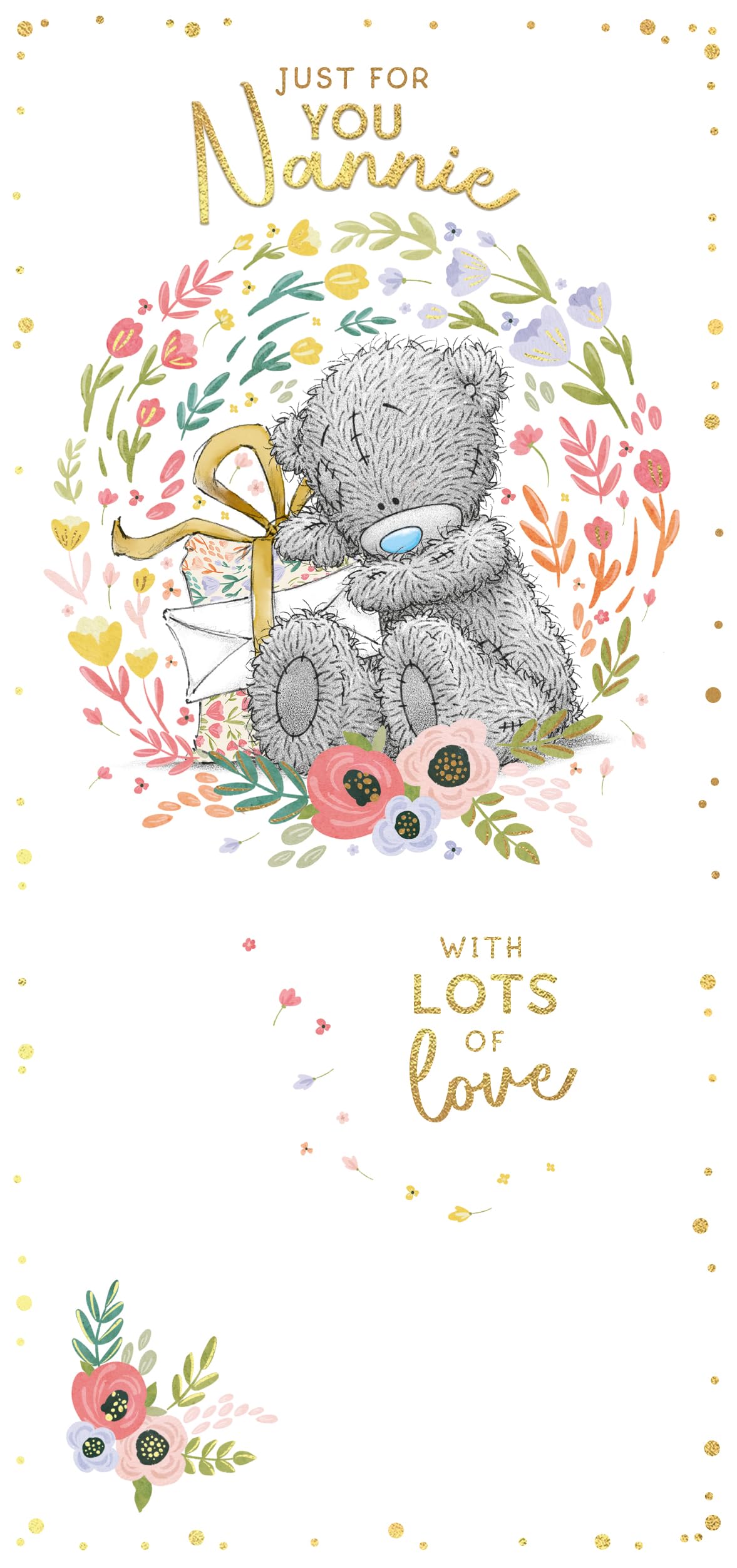 Me to You Tatty Teddy 'Just for You Nannie' Mother's Day Card 4 x 8" - Official Collection