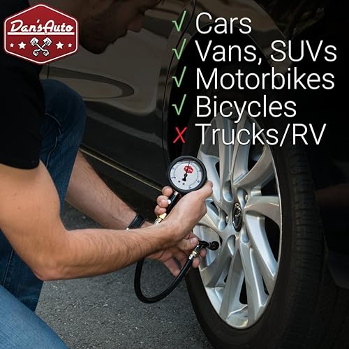 Miniatura 5 de Medidor de presión de neumáticos de 60 PSI, con relleno de líquido, esfera grande de 2.5 pulgadas para automóviles, bicicletas, motocicletas, fácil