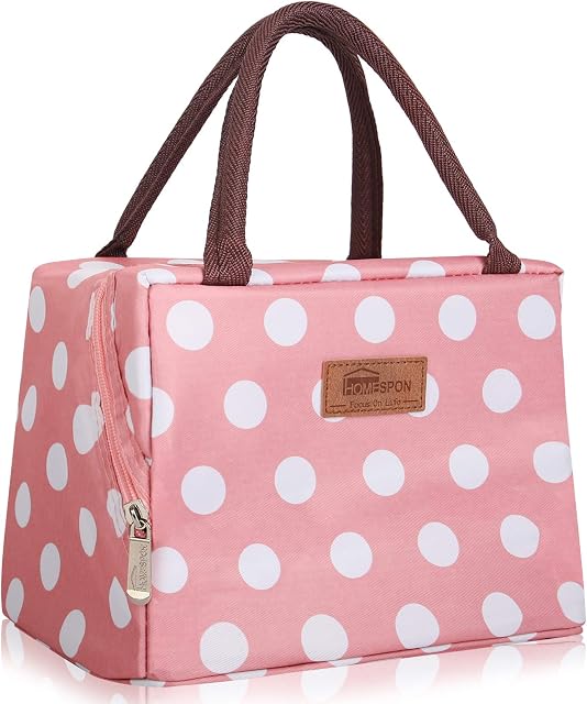 HOMESPON Insulated Lunch Bag Cool Bag for Lunch Boxes Waterproof Fabric Foldable Picnic Handbag for Women, Adults, Students