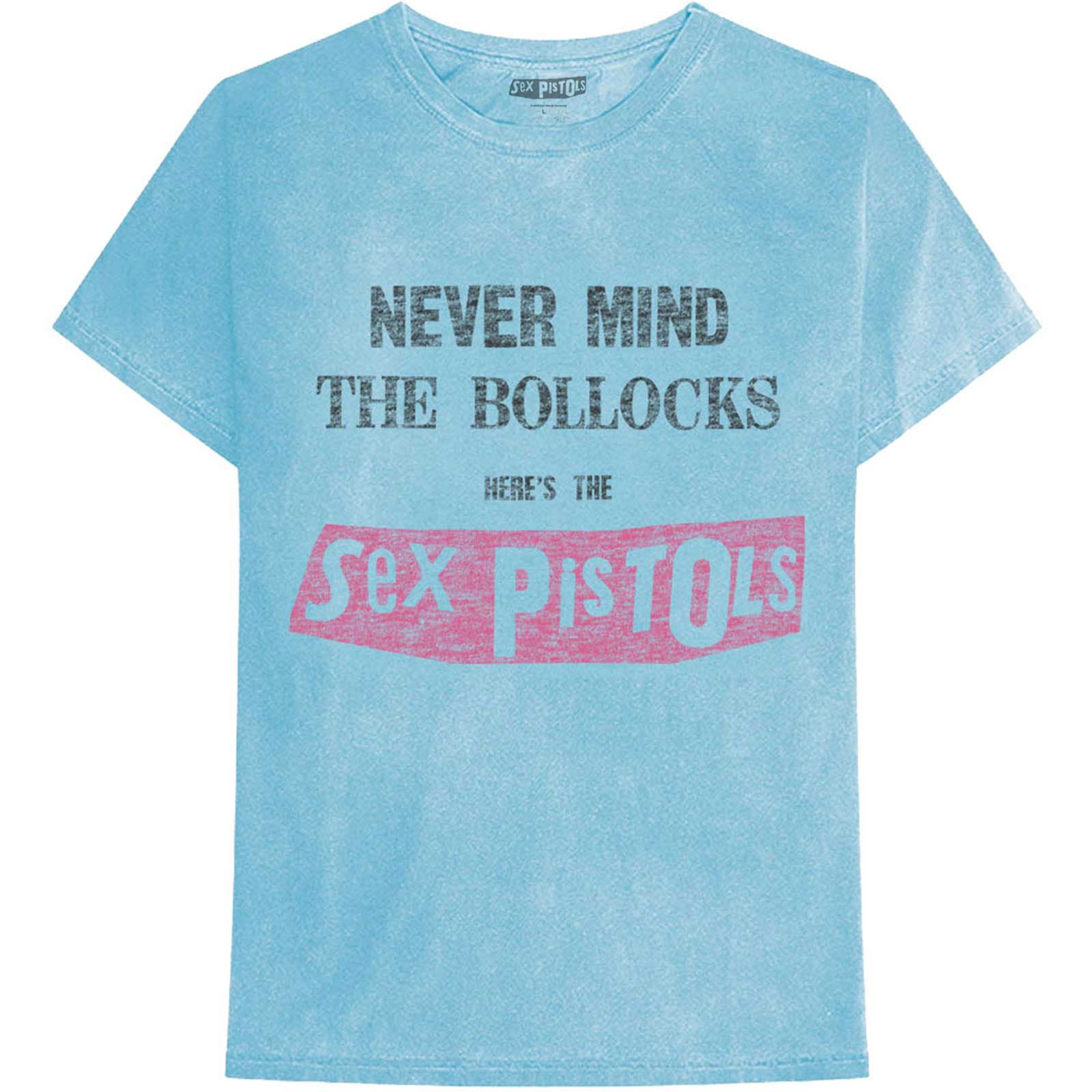Sex Pistols T Shirt Never Mind The B***ks Distressed Official Unisex Blue XXL