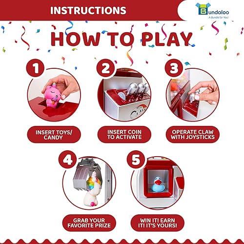 Miniatura 2 de Bundaloo Claw Machine - Juego de arcade con sonido, divertido y divertido dispensador de premios para niños, niños y niñas