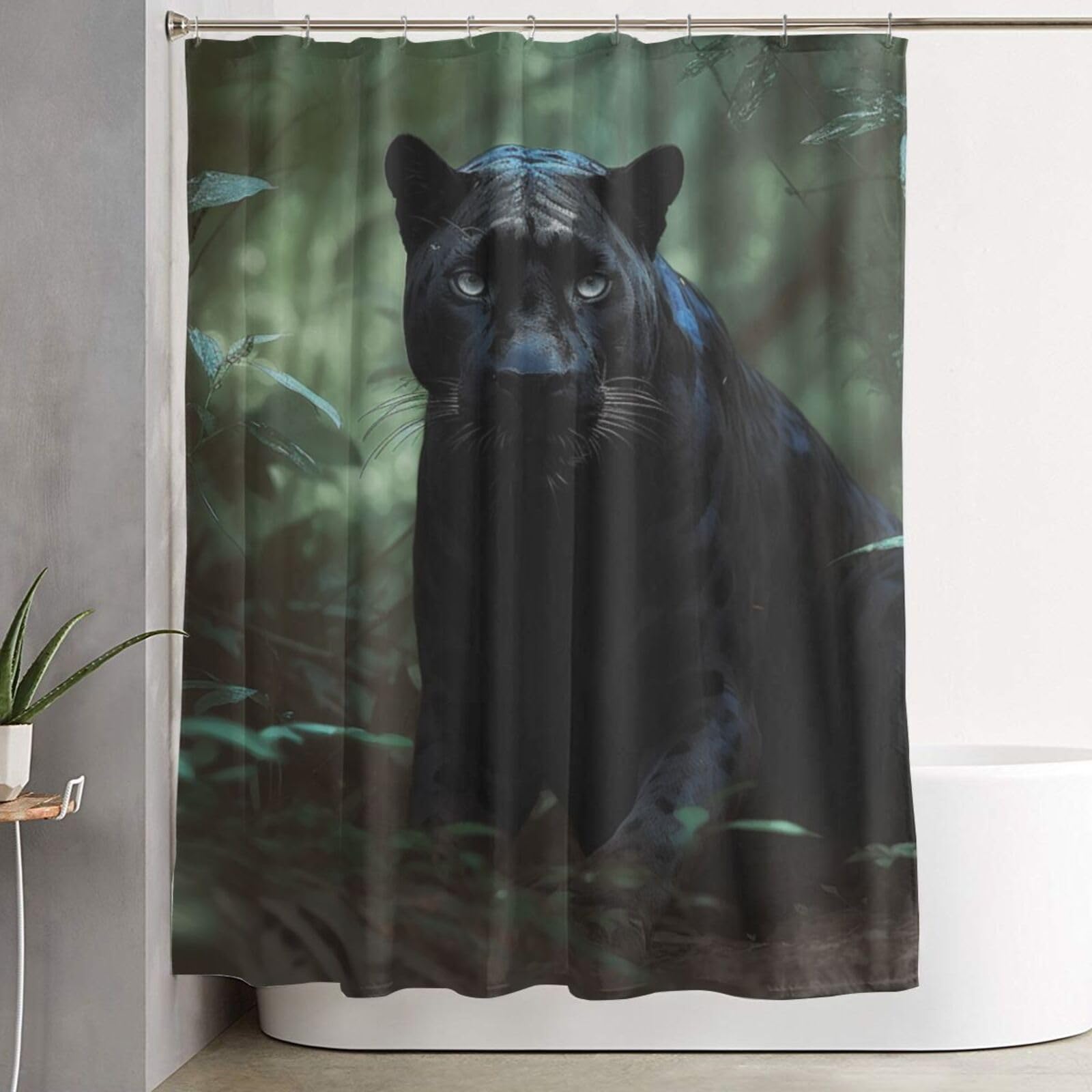 Rideau de douche imperméable anti-éclaboussures 182x152 cm avec 12 crochets