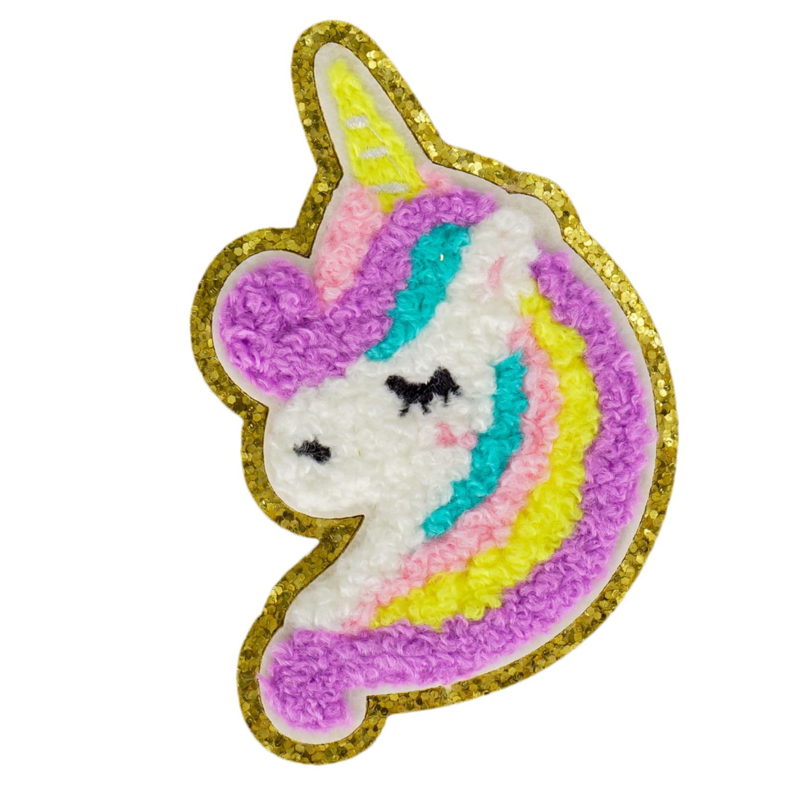 Parches termoadhesivos de unicornio, bonitos parches de chenilla, apliques bordados con purpurina, parches reparados para planchar para ropa, jeans, sombreros, mochilas, chaquetas, parches