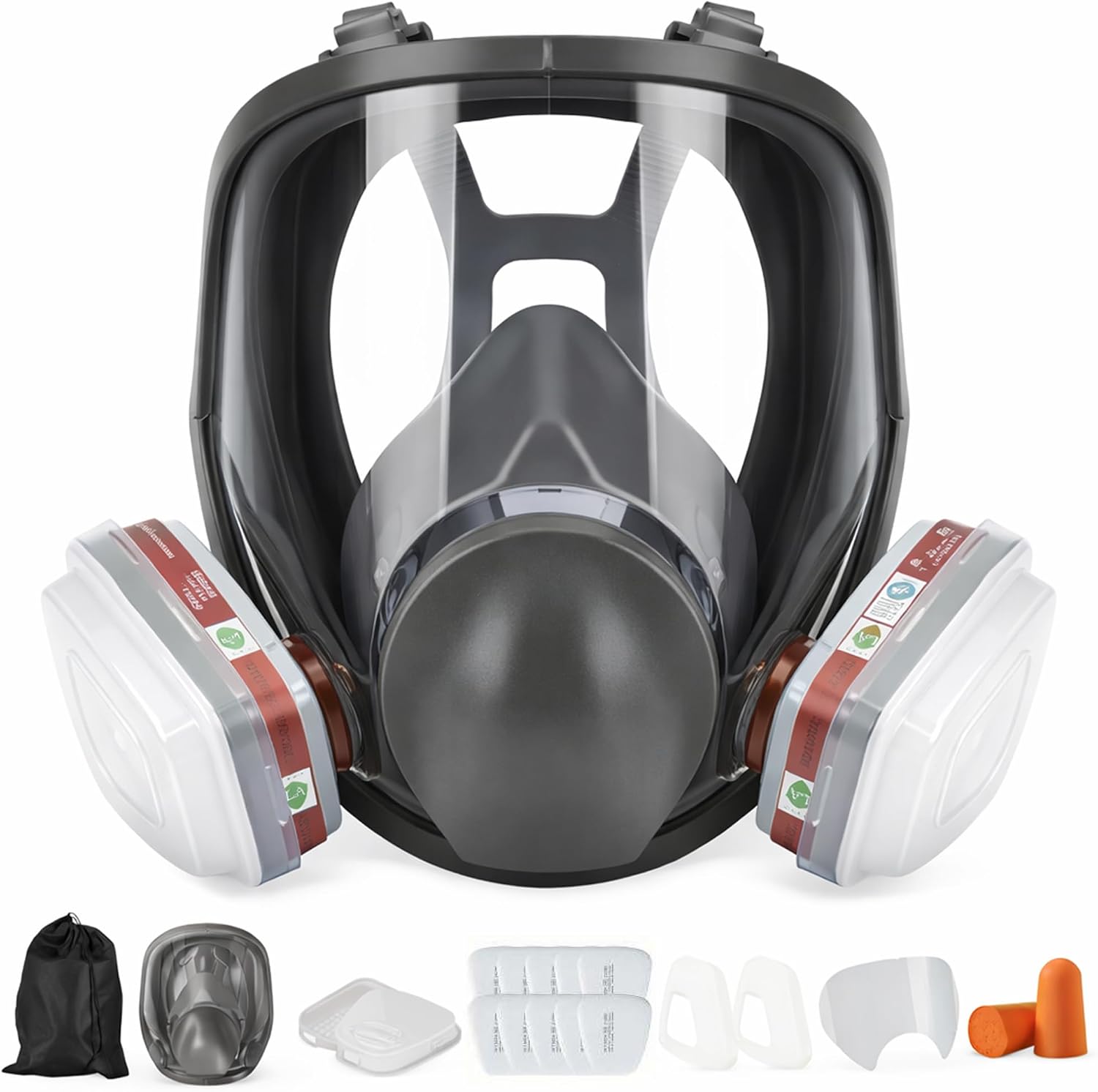 Premium Full Face Respirator Gas Mask, Vapor Respirator Compatible with Particulate Filter, Protection for Painting, Welding, Polishing, Sanding