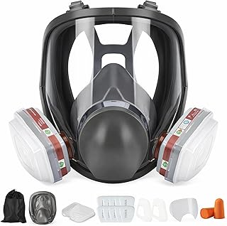 Premium Full Face Respirator Gas Mask, Vapor Respirator Compatible with Particulate Filter, Protection for Painting, Welding, Polishing, Sanding
