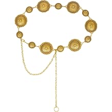 Western Belts for Women Adjustable Boho Concho Metal Cowgirl Waist Chain Belt for Dresses, Jeans, Country Concerts