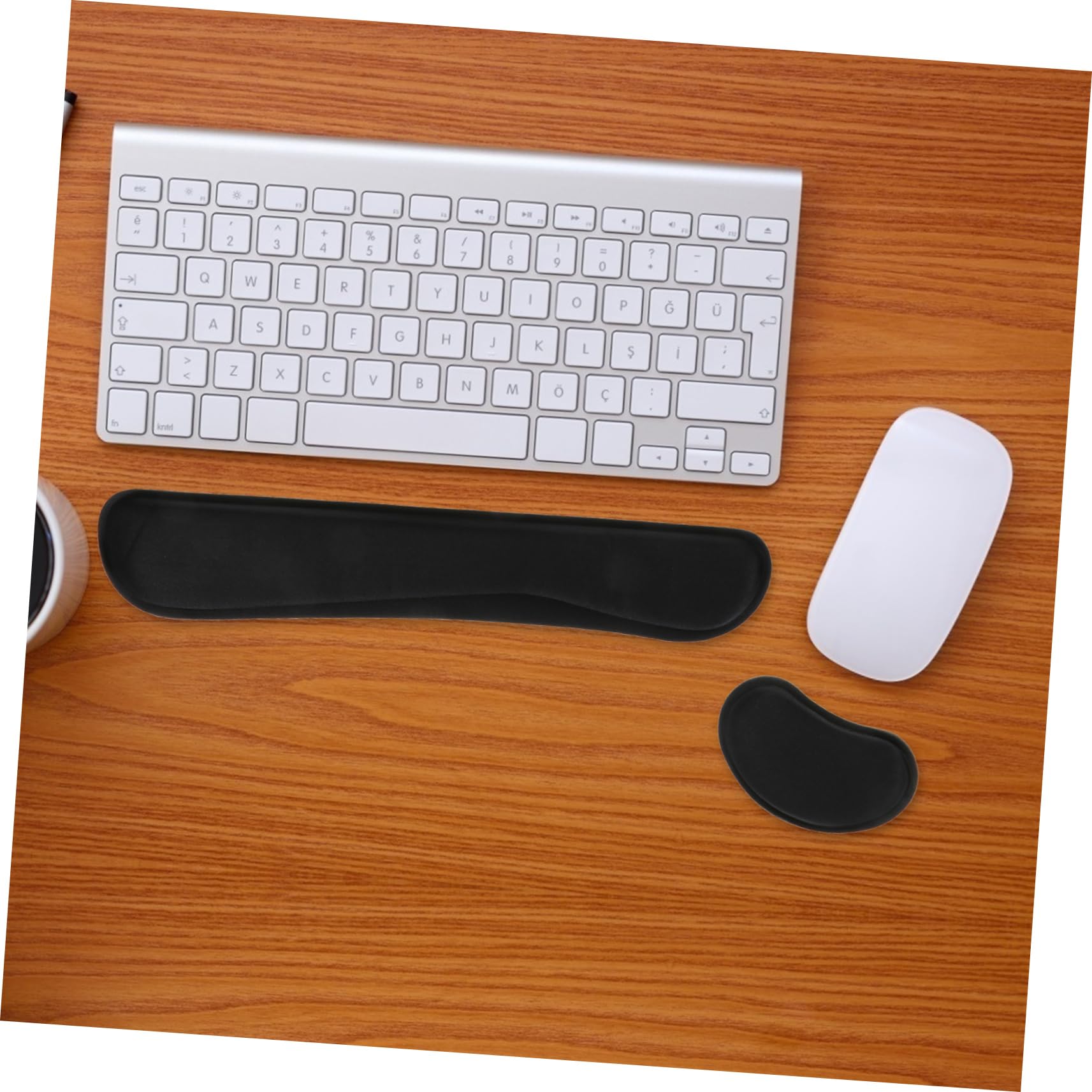 SHINEOFI 3 Set Di Poggiapolsi Ergonomici Per Tastiera in Memory Foam Per Polso E Mano Comodi Cuscini Accessori Per Ufficio