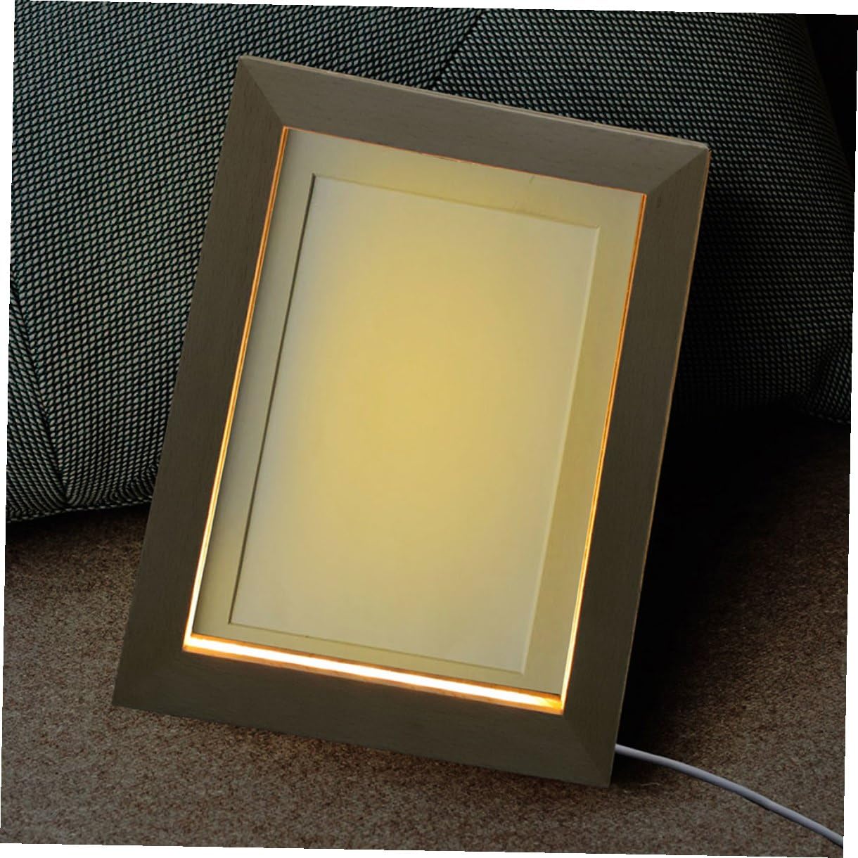 ORFOFE 2 Marcos de Fotos de Madera Maciza Luz LED Cálida Usb, Marco Decorativo 3d para Exhibición y Luz Nocturna, Tamaño 170x130 Mm, Adecuado para Decoración de Hogar y Oficina