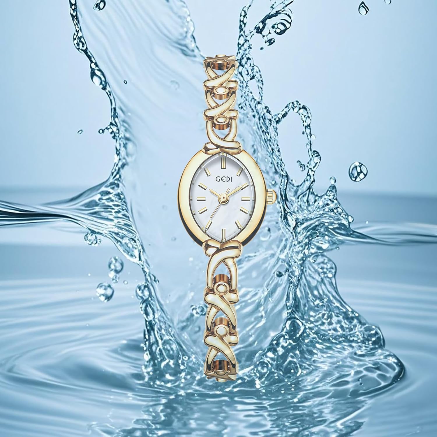 BESTKANG Elegant Vintage Oval Watches for Women - Slim Alloy Steel Band Quartz Dress Watch, Waterproof for Daily Wear & Formal Occasions