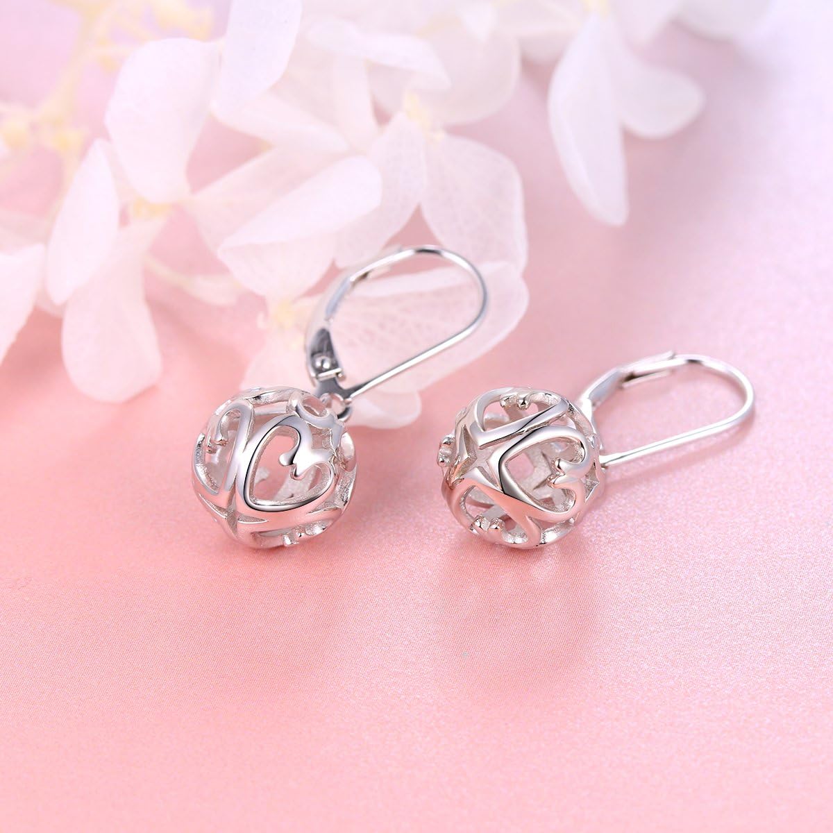 Valentines Day Gifts S925 Sterling Silver Heart Dangle Drop Stud Earrings for Women Mom Sister Friend Jewelry - Image 4