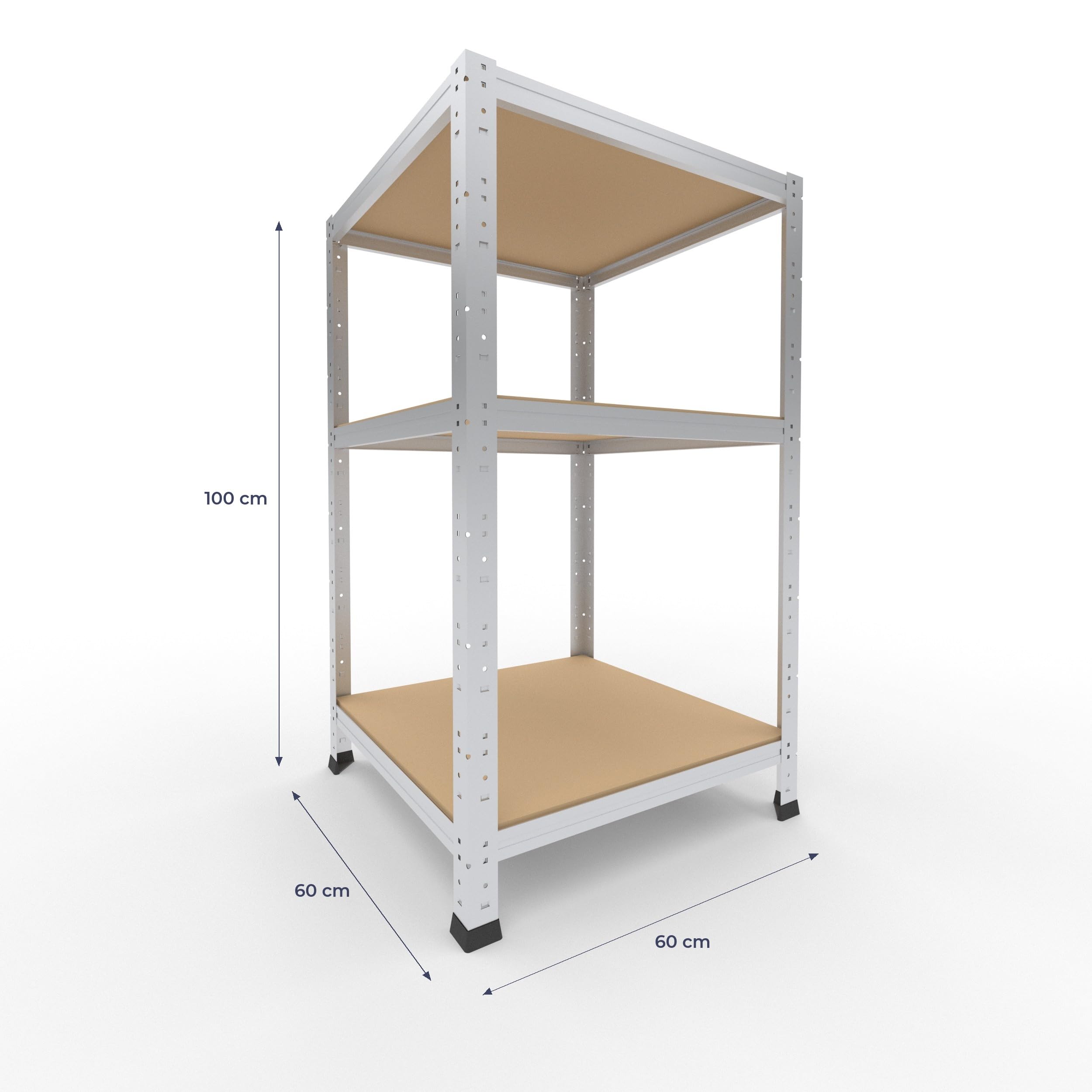 shelfplaza® 100x60x60cm HOME Scaffale metallo per carichi pesanti zincato con 3 ripiani con 175kg capacità di carico/Scaffali in metallo per garage come scaffali per ripostiglio o officina