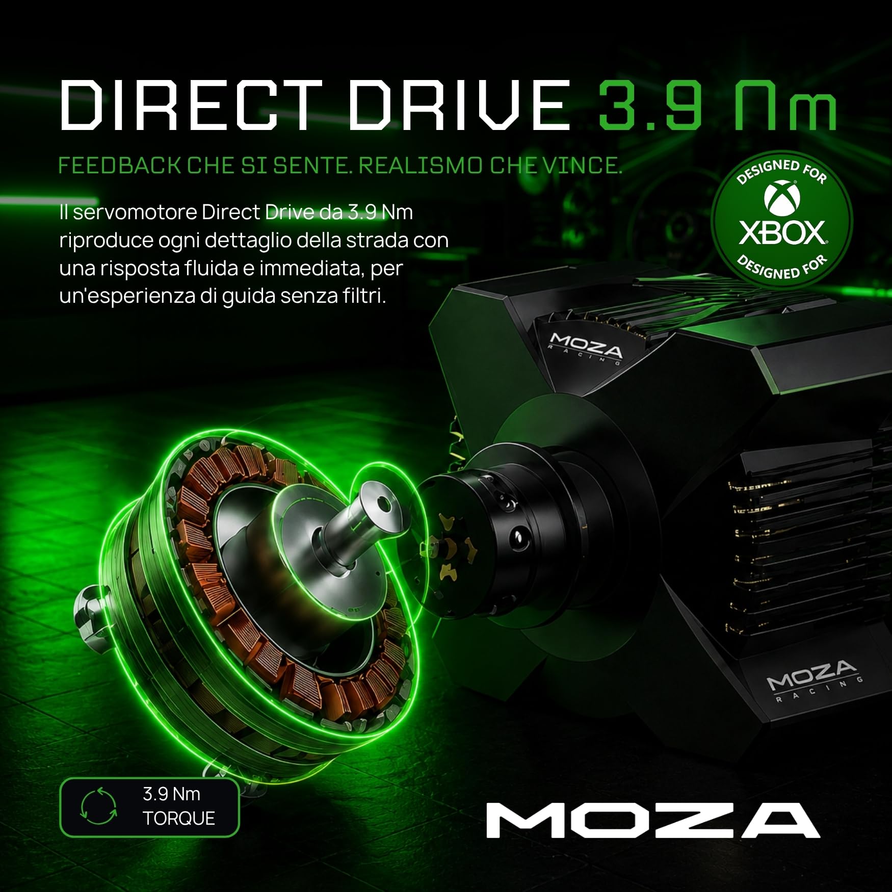 MOZA R3 Bundle Volante Simulatore di Guida PC con Base Direct Drive 3.9 Nm, Volante Xbox Series X | S e Xbox One., Pedaliera Sim Racing SR-P Lite, Morsetto da Tavolo Incluso