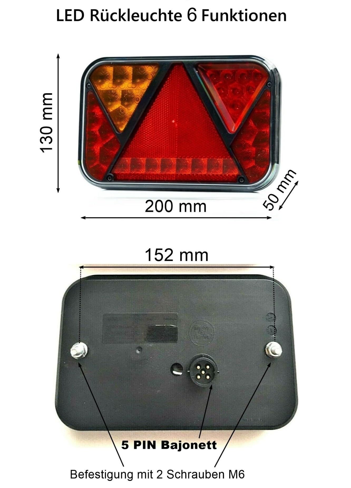 LED Anhängerbeleuchtung Komplettset 13-polig Rückleuchten Umrissleuchten E9 Wohnwagen Trailer LKW 12V 24V Bremslicht Blinker Nebelschluss Rückfahrlicht IP69 (Kabel 7,7m/5,3m)