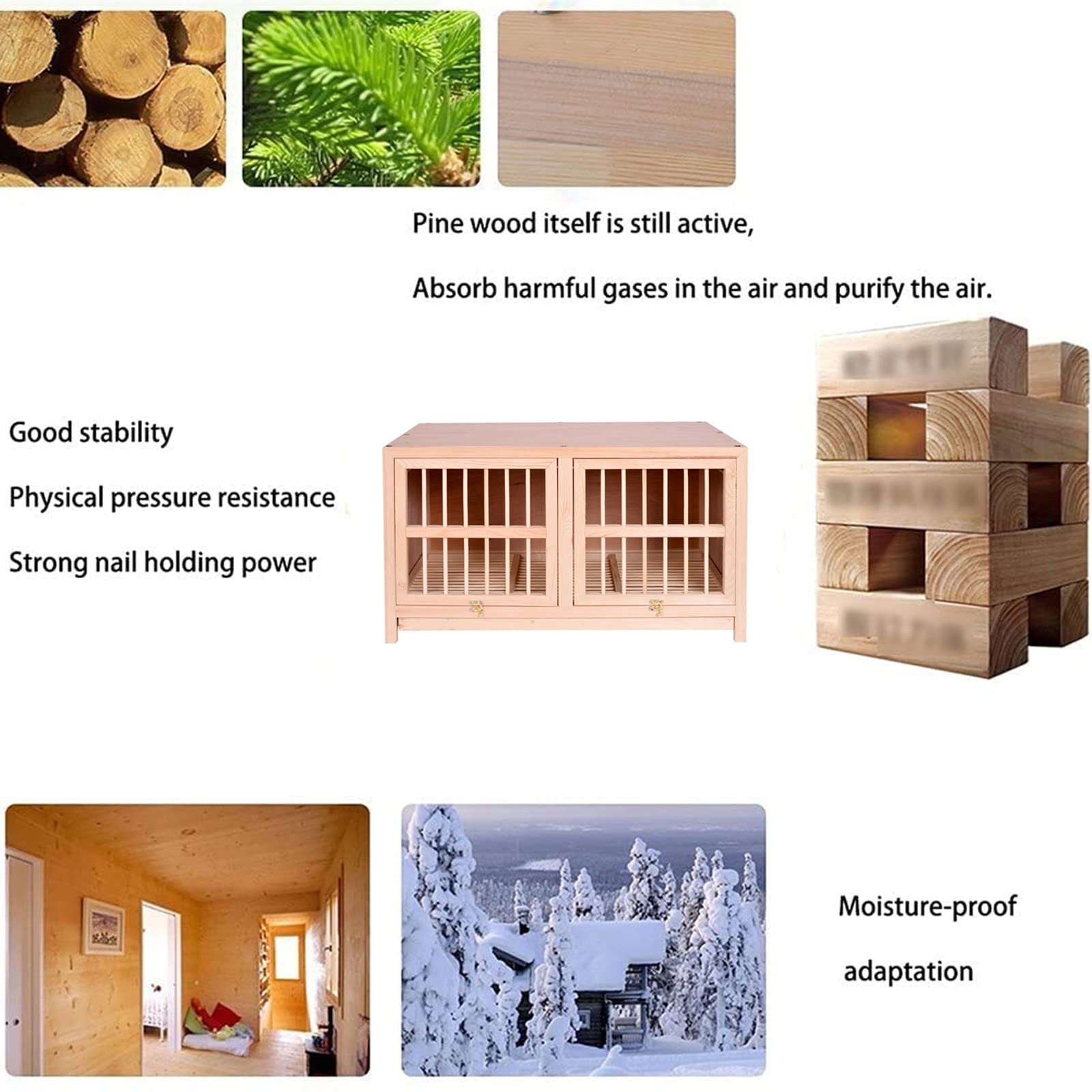Casetta per piccioni in legno massello con porta a ribalta, diverse dimensioni per riposare, accoppiare e alloggiare uccelli da compagnia, robusta gabbia per piccioni con nido solido per un rifugio