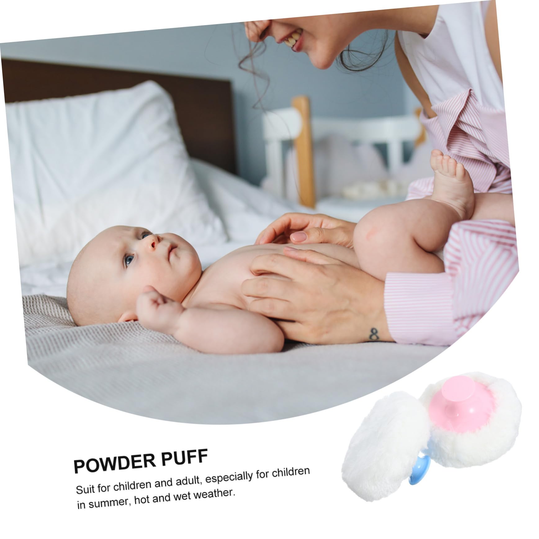 PartyKindom 4pcs Baby Talcum Powder Puff Loose Powder Fluffy Puff Safe Easy to Use for Boys and Girls Adults