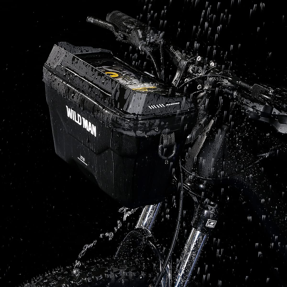 Borsa da manubrio per bicicletta, borsa per il telaio, borsa per il tubo superiore, impermeabile, con scomparto trasparente per smartphone da 6,7"