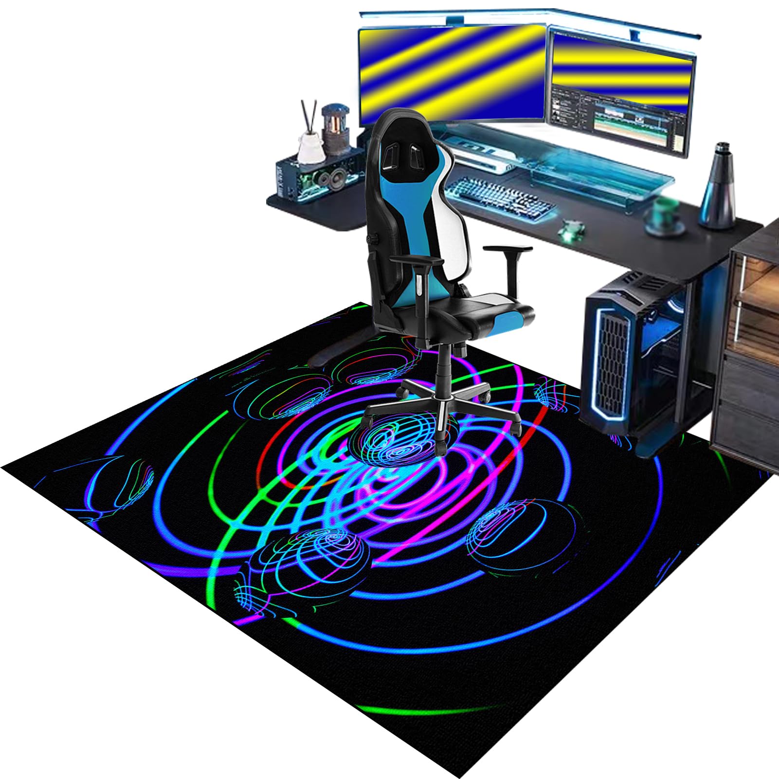 Floor Protector for Office Chair, Gaming Chair Mat for Hard floor, Office Carpet Protector Chair Mat for Home Office, Under Desk Office Rug, Computer Desk Chair Mat for Rolling Chair 60 x 70 cm