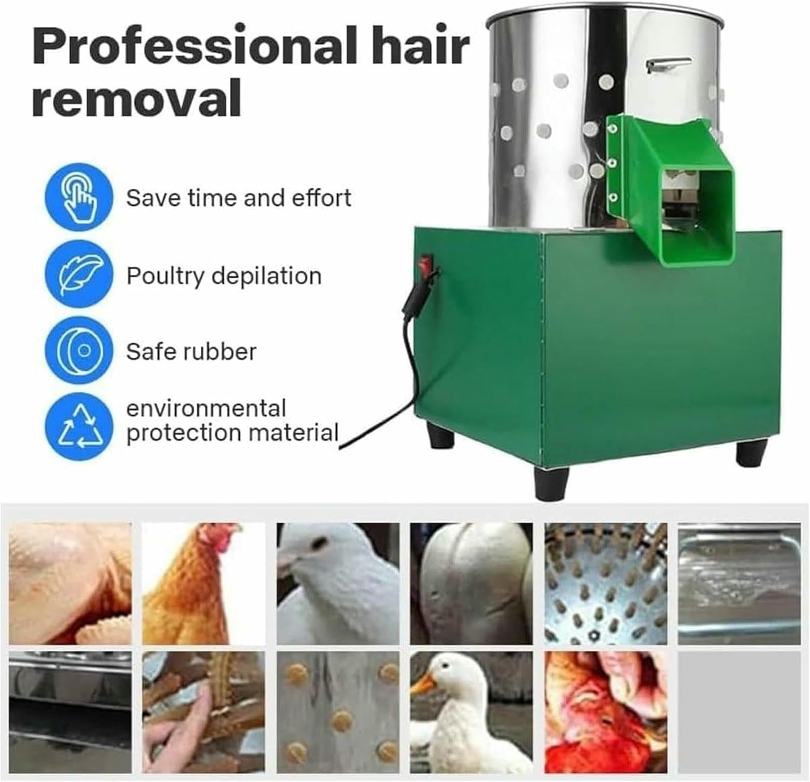 Macchina per spennare pollo, Macchina per pollame per rimuovere piume, Macchina automatica per spennatura di piume, Macchina per spennare pollame, Macchina per pollame in acciaio inossidabile