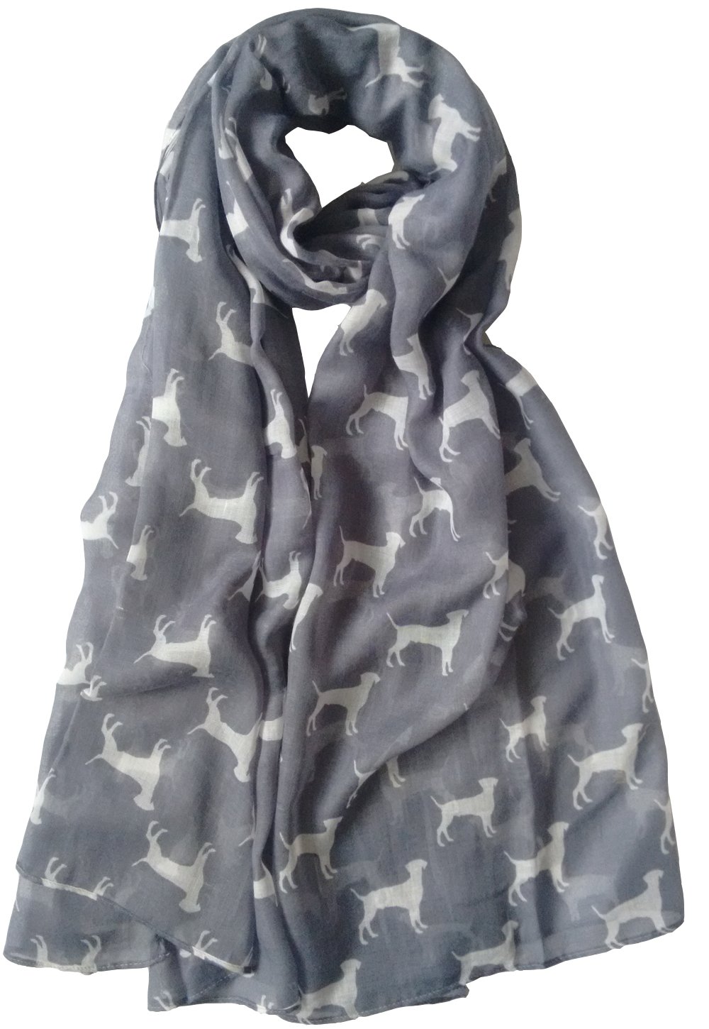 Glamlondon Women's Grey Labrador Dog Scarf Fashion Scarves (Grey)(Size:l)